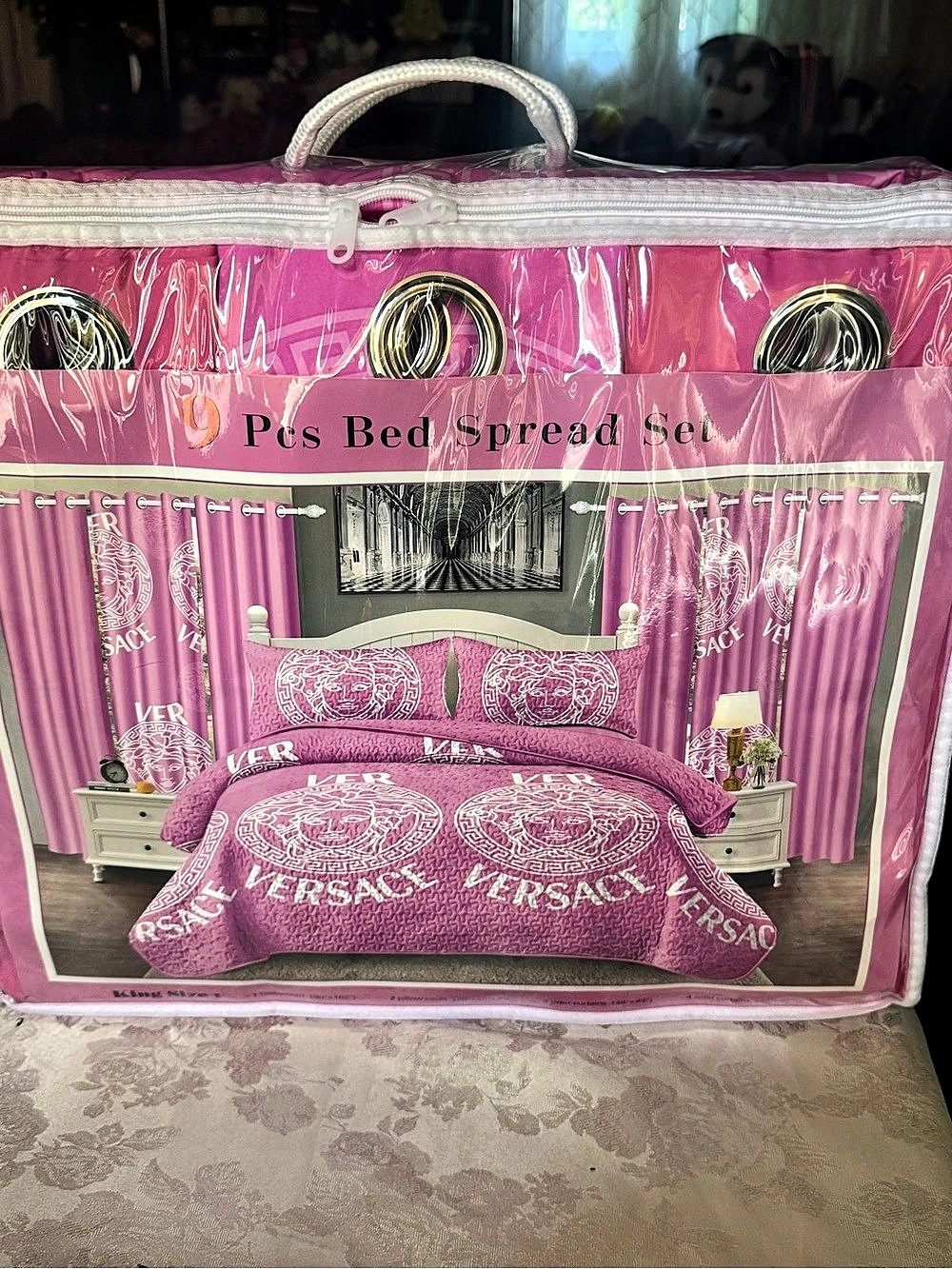 Versace Bedspread Set in Pink NWT